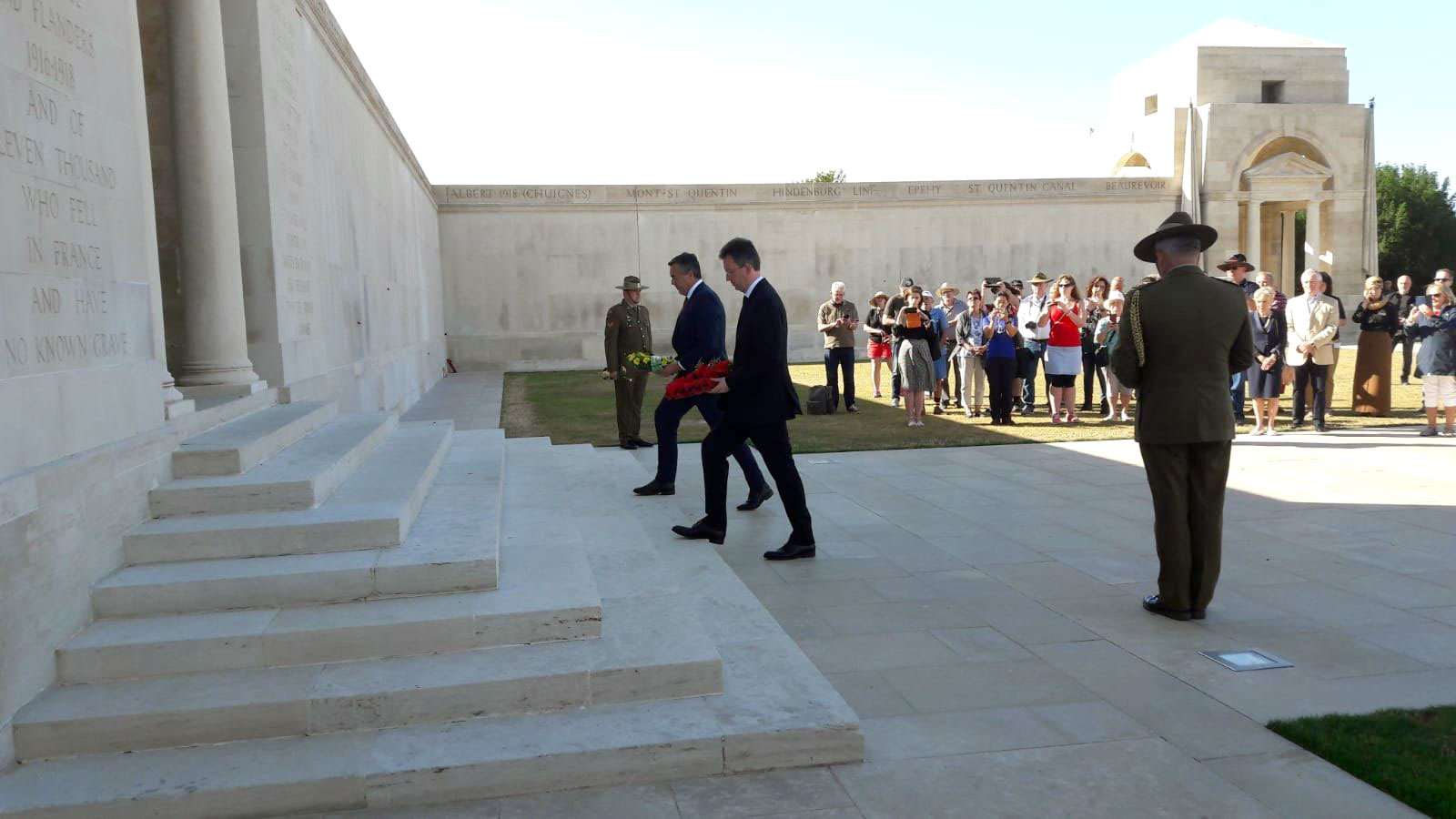 Chester lays wreath at Chapel of Allies